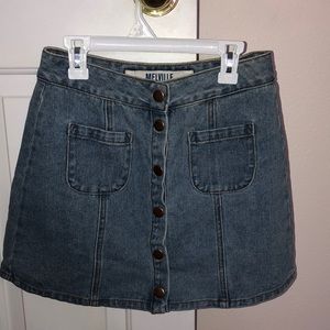Brandy Melville light wash blue jean skirt.